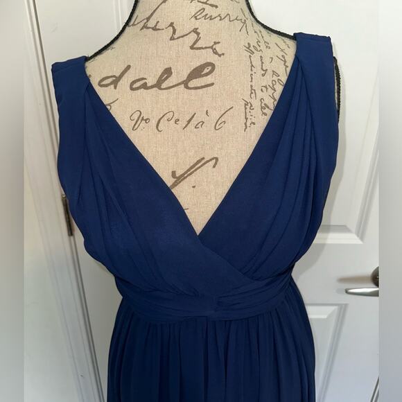 Donna Morgan Women’s sz 4 Julie Twist-Waist Silk Chiffon Gown Midnight Navy - Picture 3 of 10